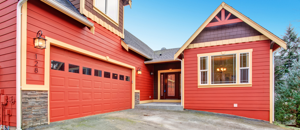 Red siding on house