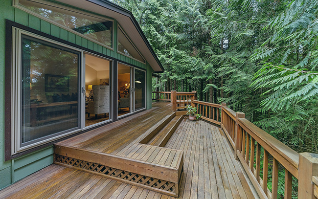 Backyard deck of home